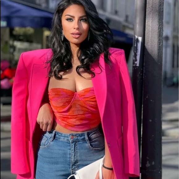 Zara Tops - Zara Tulle Bustier Crop Top. NWT. Size Small.